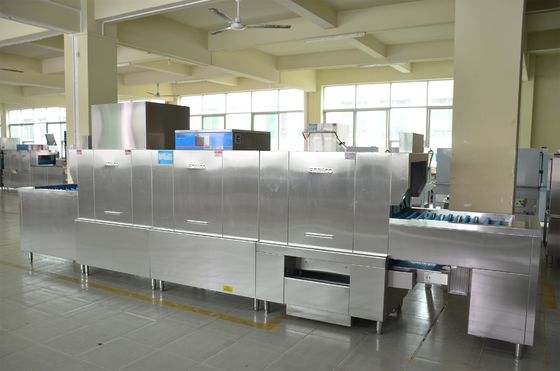 Chine Distributeur 1900H6200W850D à l'intérieur du lave-vaisselle à longue chaîne ECO-L620CPH pour des cantines de personnel fournisseur