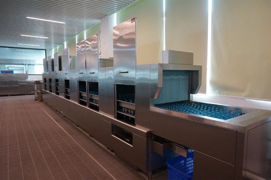 Chine Longue chaîne commerciale de lave-vaisselle d'acier inoxydable pour des cantines de restaurants et de personnel fournisseur