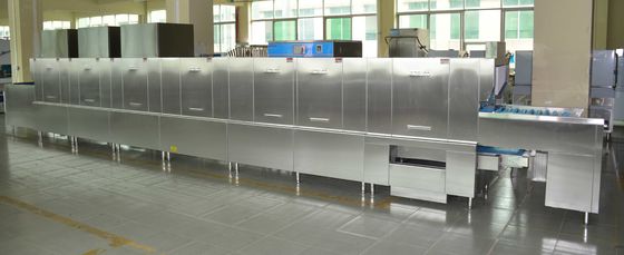 Chine Lave-vaisselle commercial à longue chaîne d'acier inoxydable ECO-L960CP3H3 56KW/92KW pour des restaurants de personnel fournisseur