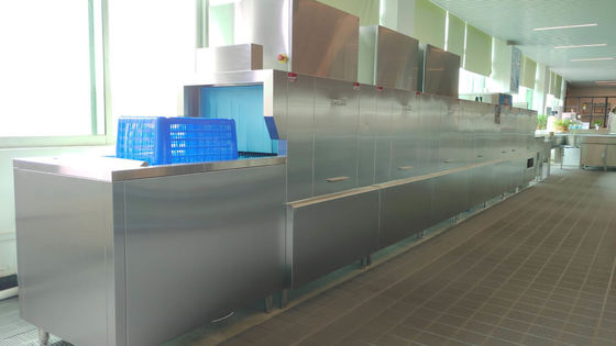 Chine Lave-vaisselle commercial 90×4 L de lave-vaisselle de convoyeur d'hôtel/machine de vol fournisseur